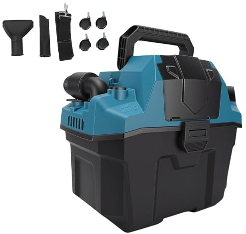 Naroote Cordless Vacuum Cleaner, Portable Battery Powered Wet Dry Vacuum Cleaner with Brushless Motor & Washable Filter, Space Savinge Design, Cleaning Tools for Garage Workshop Car