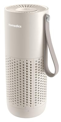 Homedics WhisperPure Mini Purificador de Aire, Filtro Tipo HEPA, Piedra