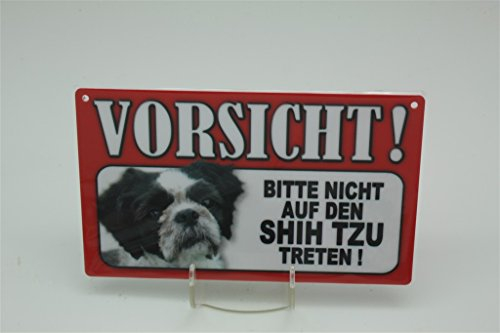 SHIH TZU - Tierwarnschild - VORSICHT Tier Warnschild 20x12 cm Hund Hunde Schild 41