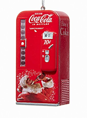 Kurt Adler Vintage Coca Cola Vending Machine with Santa Christmas Tree Ornament Coke New