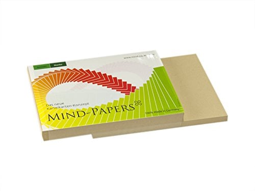 X17- Mind-Papers Nachfüllpack, DIN A7, 100 Karteikarten/Lernkarten, Farbe: sandbraun