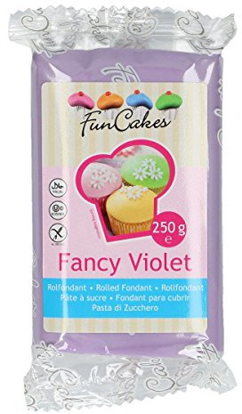 FunCakes Fondant Fancy Lot de 4 pots de pâte à sucre Violet 250 g
