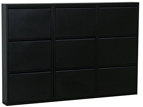 Dynamic24 XXL Schuhschrank Pisa New 9 Klappen Metall Schuhkipper Schuhregal Schuhablage Schrank
