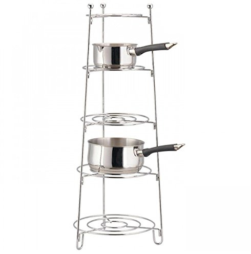 Chrome 5 Tier Kitchen Saucepan Stand Pot Storage Rack Frying Pan Stand Holder Wilsons Direct