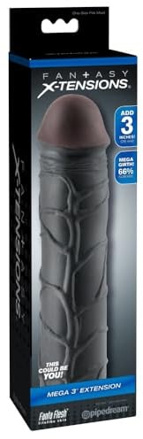 Pipedream Fantasy X-Tensions Mega 3 Extension, Black, 76 mm