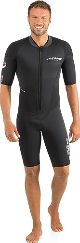 Cressi Endurance Man Shorty Wetsuit 3mm - Neopren Shorty 3mm Für Männer Taucher Und Schnorchler, Schwarz/Grau