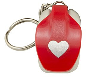 Vaessen Creative Mini Motivstanzer Herz als Schlüsselanhänger, Motivlocher aus Metall und Plastik, zum Basteln mit Papier und Scrapbooking, Iron, Pink, 12 x 8.5 x 6 cm