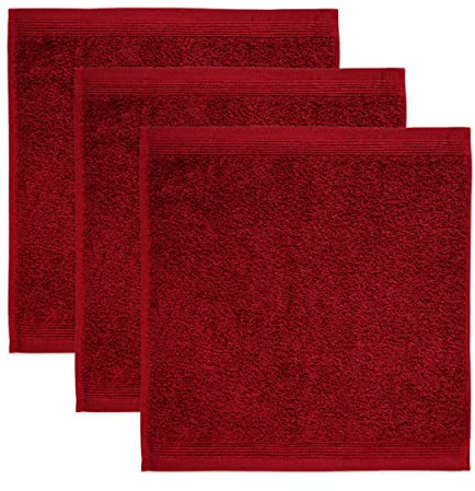 möve Superwuschel Seiftuch 30 x 30 cm aus 100% Baumwolle, ruby 3er Set