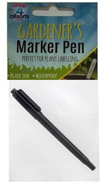 Shop4allsorts Plant Label Garden Marker Pen Fine Tip Waterproof Long Lasting Black Ink Outdoor Marker Pen