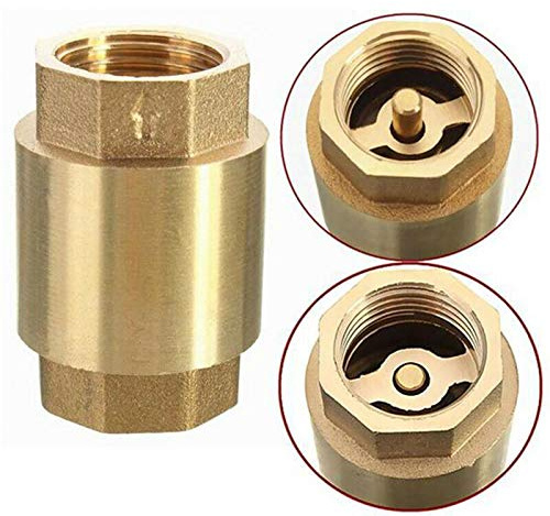 BE-TOOL Federrückschlagventil, 45 mm, Messing, Rückschlagventil für Wasser, Öl, Dampf und andere Medien (1 Stück)