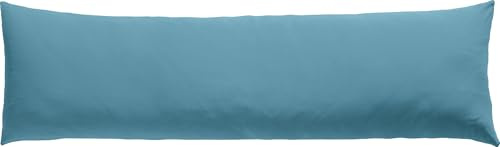 REDBEST Seitenschläferkissenbezug Single- Jersey San Francisco, Rauchblau Größe 40x200 cm - weiche Qualität, bügelfrei, praktischer Reißverschluss, 100% Baumwolle