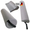 Promafit Massagezubehör Set 3 bestehend aus 1x Vollrolle Knierolle mit Griff 1x Lagerungsrolle Halbrolle und 1x Nackenkissen Kopfstütze für die Massageliege wasserabweisend (Grau)