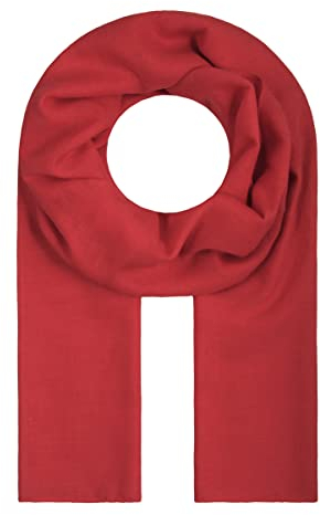 Majea Tuch Lima schmal geschnittenes Damen-Halstuch uni Schal einfarbig Sommerschal Sommer Halstuch (880010) (rot)