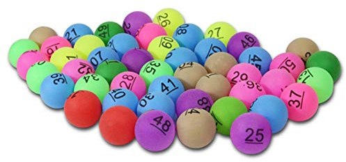 aniceday Numbered Pong Balls, Assorted Color Pong Balls Bulk, numbered balls Table Tennis Ball for Lottery Game Advertisement - 50