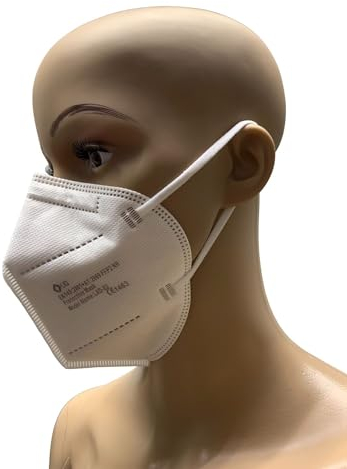 50 unidades en paquete individual FFP2 mascarillas protectoras para boca y nariz, 5 capas, certificado CE 1463