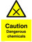 Warnschild mit englischer AufschriftWarning Dangerous Chemies