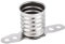 sourcing map 20 Stück E10 Lampenfassung 28x13mm DC 30V 2 Stifte Lampenfassung Schraubsockel mit Montageplatte Vernickeltes Kupfer