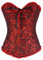 Damen Spitze Überbrust Korsett sexy Damen Corsage Vintage Gothic Bustiers KorsettsVollbrust mit Stahlstäbchen Bridal Wäsche Gothic Korsage Top Satin Bustier mit G-String S-3XL (Weinrot, S-M)