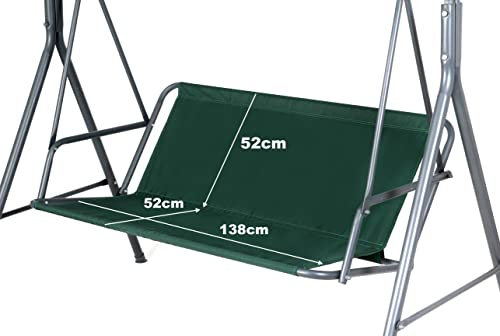 KRASGO Ersatz-Schaukelsitzbezug für Gartenschaukel, Sitzbezug für Gartenmöbel, Schaukel, Bankabdeckung (138 x 52 x 52 cm, grün)