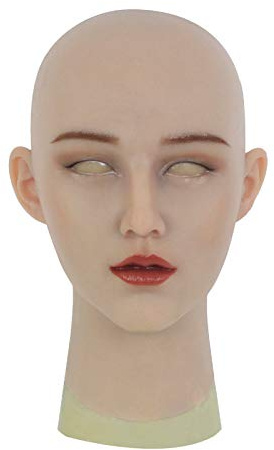 ROANYER Le Masque May Tête Féminine Faux Tête Humaine en Latex pour Cosplay Costume d'Halloween Mascarade