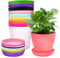 Cisolen 10 macetas de plástico coloridas con bandejas de goteo para plántulas, plantas en miniatura para decoración de jardín, oficina, balcón, 10 colores
