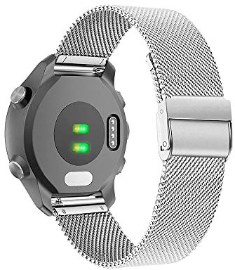 KeeFos 18mm Metall Armband Kompatibel mit Garmin Venu 4 41mm/Venu 3S 41mm/2S/Forerunner 265S/255S/Vivoactive 4S 40mm/Vivomove 3S 39mm/Active S/Move 3S Uhrenarmband, Edelstahl Ersatzarmband - Silber