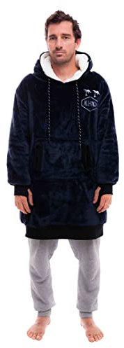 ALL-IN Unisex Poncho Plaid, Grau-Blau, XS-M