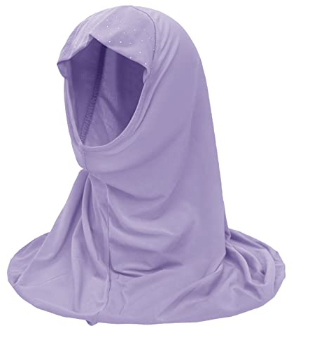 FakeFace Mädchen Muslimische Hijab Atmungsaktiv Kopftuch Kinder Islamische arabische Schaltücher Kopftuch mit Pailletten Kopfbedeckung für 2-6 Jahre