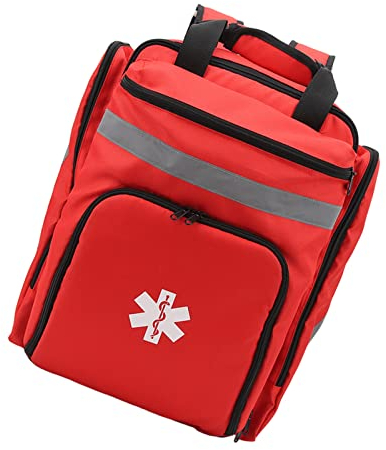 Jerys Feuerwehrmann-Tasche, Roter Ersthelfer-, Sprungtasche, Viel Genutzt, Mehrere Taschen, Großes Fassungsvermögen für Reisen