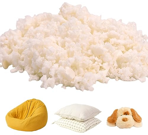 Sitzsack Kissen Füllmaterial Füllung für sitzsack Sofa Fecting Shred Memory Foam Nachfüllung für Bohnensack Füllung 1 kg für Kissen Hundebettkunsthandwerk ausgestopfte Tiere Spielzeug Spielz