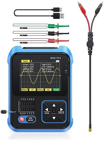 EBAYTV Oscilloscope DSO-TC3 Oscilloscope Numérique Testeur De Transistor Fonction Générateur De Signal 3 en 1 Multifonction Testeur De Composants Électroniques(NO.1(Standard))
