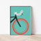 Mabudi Poster Vintage Fahrrad - Poster Retro - Fahrrad Poster - Abenteuer Poster - Fahrrad Bauhaus Print - Kunstdruck Bicycle (Türkis, DIN A0 (84,1x118,9cm))