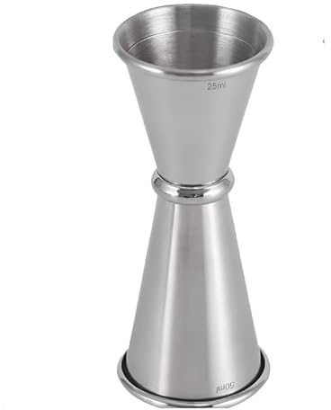 Misurino Cocktail in acciaio INOX doppia tazza di misurazione, per bar, feste, vino, cocktail, bevande, shaker Misurino per Bevande Barista Professionale Misura Tazza (30/50ML Arrotondato)