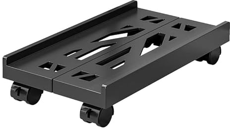 Yuhtech Universal Adjustable Computer Stand with 4 Casters, CPU Stand for Desktop Tower, Gaming PC