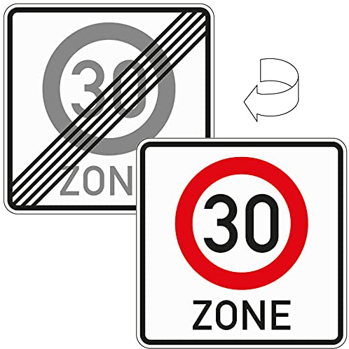 Dreifke® Schild I Verkehrszeichen Beginn/Ende 30-Zone, Nr.274.1-40, Alu RA1, reflektierend, 600x600mm