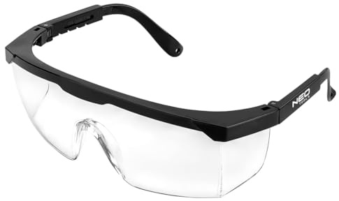 NEO TOOLS Schutzbrille, EN166 EN170 EN172, Sicherheits-Überbrille | Kratzfest verstellbare Bügel Sicherheitsbrille, Augenschutzbrille Sicherheitsbrille Laborbrille kratzfeste Linsen