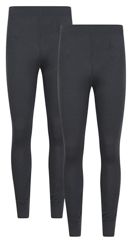 Mountain Warehouse Talus Mens Baselayer Pants Multipack - Isotherm Leggings, High Wicking Baselayers, Warm - Best for Winter, Skiing, Snowboarding Charcoal (2 Pack) M