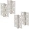 Decoranddecor Door Hinges Internal - Fire Rated - 3inc / 76mm - Ball Bearing - Steel - Satin Nickel - 2 Pairs