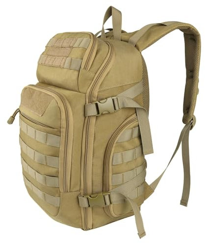 ToopMount Rucksack 40L Tactical Backpacker Wanderrucksack Leichte wasserabweisende Multifunktionstasche Rucksäcke für Herren Frauen (Khaki)