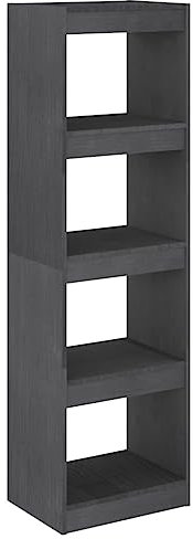 KTHLBRH Bücherregal Raumteiler Grau 40x30x135.5 cm Massivholz Kiefer Dekorative Regale Büro-Bücherregal Wohnzimmer Regale Regale für das Schlafzimmer für Büro, Wohnzimmer, Schlafzimmer