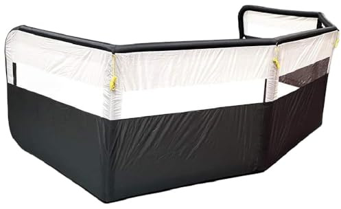 Royal Leisure 5 Fixed Panel Inflatable Windbreak, Black/White, Black/White