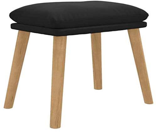 vidaXL Fußhocker, Sitzhocker mit Holzbeinen, Polsterhocker Fußbank für Wohnzimmer Schlafzimmer, Hocker Schemel Fußschemel, Schwarz Samt