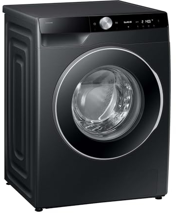 Samsung WW90DG6U25LBU2 Waschmaschine, 9 kg, 1.400 U/min, Extra energiesparend, EEK: A (-10%), AI Ecobubble, SuperSpeed 39 Min, AI Control, SmartThings App und AI Energy Mode, Schwarz