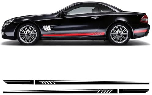 2 Stück Edition AMG Autotür-Seitenstreifen-Rockaufkleber Vinyl-Aufkleber, für M=ercedes B=ENZ SL-Klasse R230 R231 SL500 SL350 Zubehör