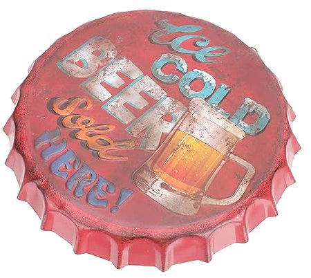 FUNOMOCYA Décoration Murale Innovante En Forme De Capsule De Bière Artisanat Délicat En Fer Pour La Maison Le Bureau Ou Le Restaurant