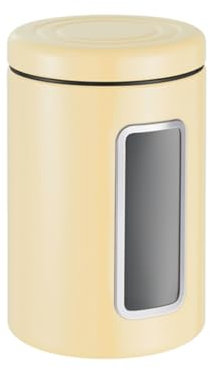 Wesco Vorratsdose Classic Line in der Farbe mandel, pulverbeschichtetes Stahlblech, 2 Liter Volumen, Sichtfenster aus Acryl