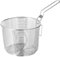 Canasta de freidora de 18 cm con mango, cesta de freidora de acero inoxidable Cesta redonda de malla de malla Cesta de malla fina de malla para freír con chips francés, drenaje de filtrado de aceit