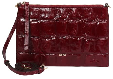 Abro Leather Maxi Cocco All Day Crossbody Bag Bordeaux