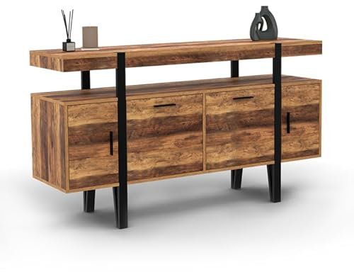 IDMarket - Buffet 140 cm Austria 4 Portes Pieds épingle