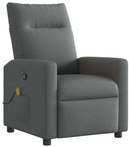 vidaXL Massagesessel Dunkelgrau Stoff, Massage TV-Sessel, Sessel mit Massagefunktion, Fernsehsessel, Massage Fernsehsessel, TV-Sessel, Sessel